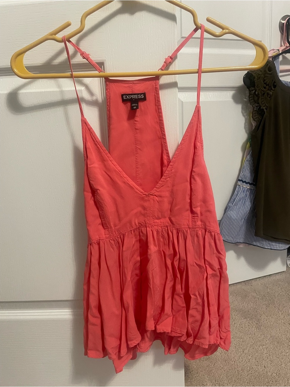 Express Coral Pink Spaghetti Strap Top